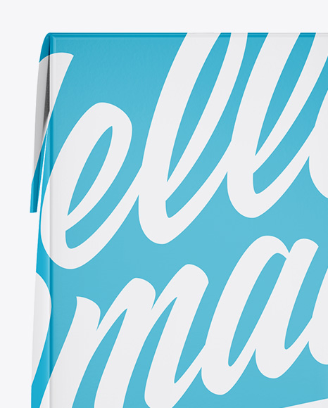 Carton Package with Straw Mockup   Front View PSD #1