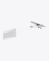 Airplane With Short Banner Mockup - Half Side View (Hero Shot)