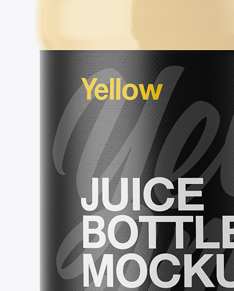 Plastic Bottle With Banana Juice Mockup PSD #1
