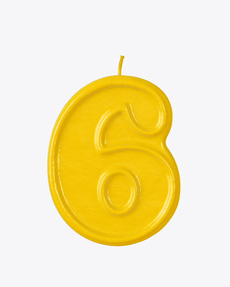 Number 6 Candle Mockup In Object Mockups On Yellow Images Object Mockups