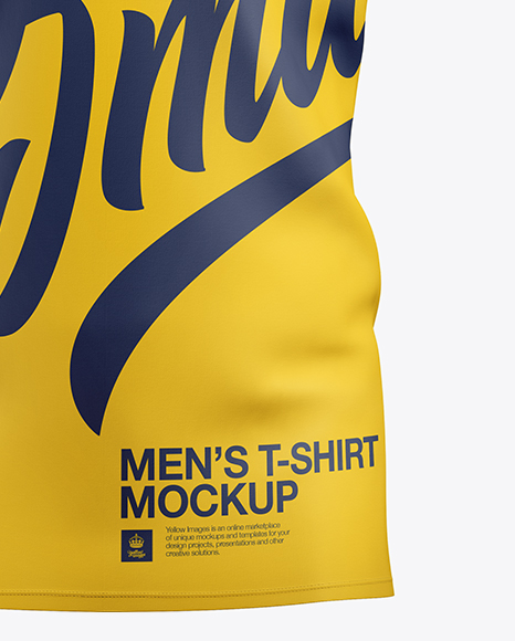 Download Men S T Shirt With V Neck Mockup Front View In Apparel Mockups On Yellow Images Object Mockups