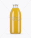 Download 750ml Clear Glass Orange Juice Bottle Mockup in Bottle Mockups on Yellow Images Object Mockups