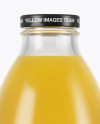 Download 750ml Clear Glass Orange Juice Bottle Mockup in Bottle Mockups on Yellow Images Object Mockups