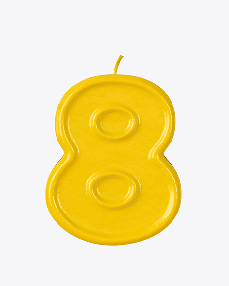 Number 8 Candle Mockup PSD #2