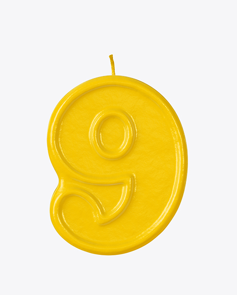 Number 9 Candle Mockup on Yellow Images Object Mockups