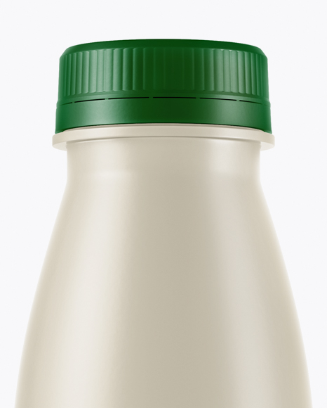 Matte Plastic Dairy Bottle Mockup on Yellow Images Object Mockups