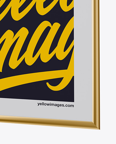 Download Poster W Metallic Frame Mockup Half Side View In Indoor Advertising Mockups On Yellow Images Object Mockups Yellowimages Mockups