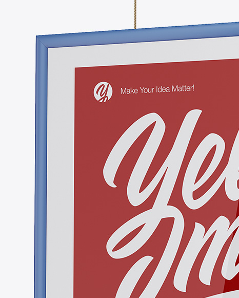 Poster W  Matte Frame Mockup   Half Side View PSD #2