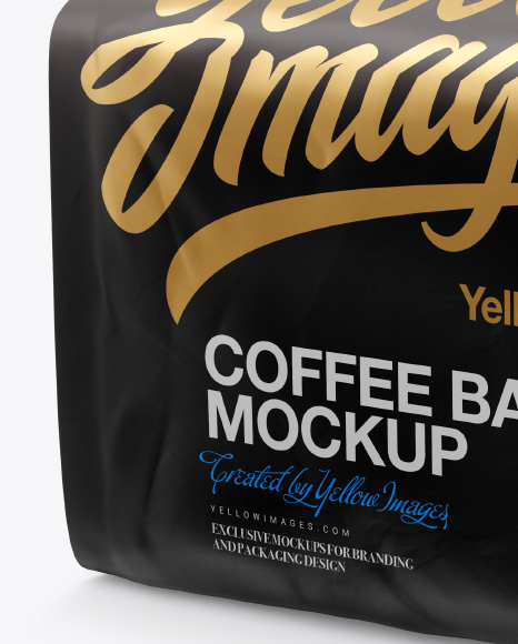 Coffee Bag Mockup Half Side View In Bag Sack Mockups On Yellow Images Object Mockups