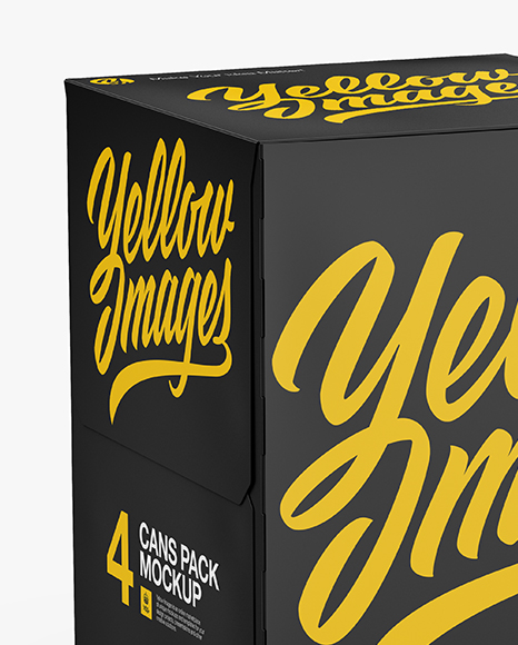 Cans Paper Package Mockup Half Side View High Angle Shot In Packaging Mockups On Yellow Images Object Mockups