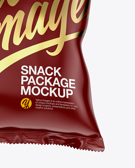 Download Matte Snack Package Mockup Front View In Bag Sack Mockups On Yellow Images Object Mockups Yellowimages Mockups