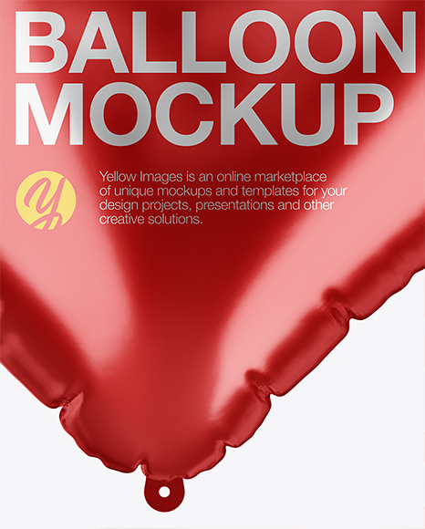 Download Heart Foil Balloon Mockup In Object Mockups On Yellow Images Object Mockups PSD Mockup Templates