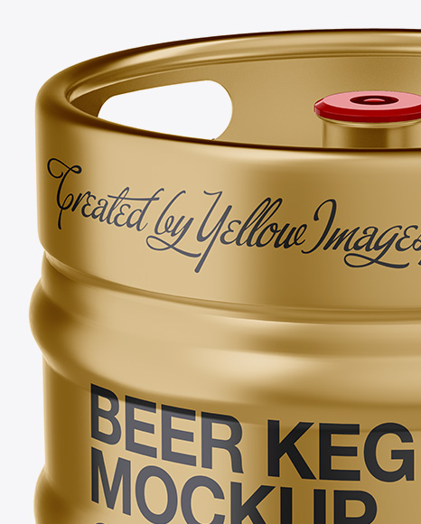 Download 30l Metallic Beer Keg Mockup In Barrel Mockups On Yellow Images Object Mockups PSD Mockup Templates