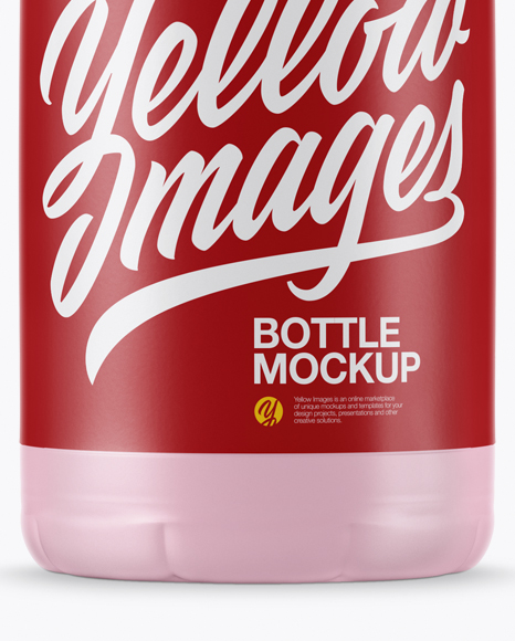 Matte Plastic Dairy Bottle Mockup on Yellow Images Object Mockups