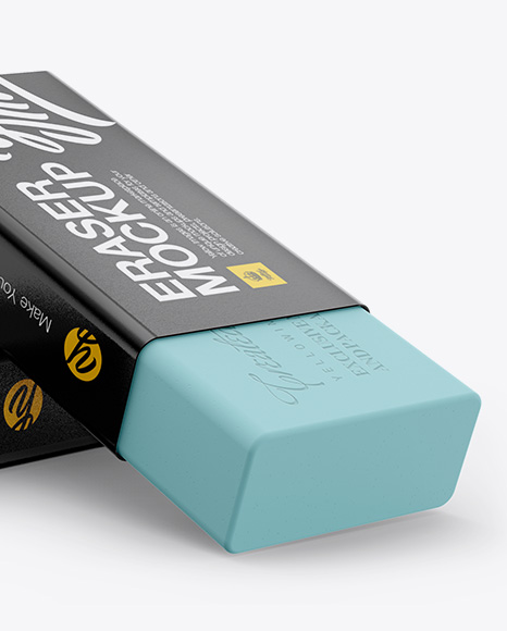 Download 2 Erasers Mockup Half Side View In Stationery Mockups On Yellow Images Object Mockups