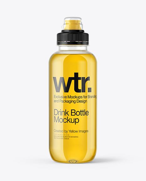 Energy Drink Bottle With Sport Cap Mockup In Bottle Mockups On Yellow Images Object Mockups