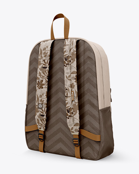 Backpack Mockup - Back Half-side View