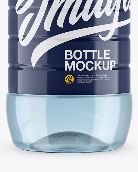 Blue PET Water Bottle Mockup PSD #2