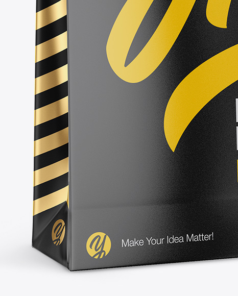 Download Matte Paper Bag Mockup - Half Side View in Bag & Sack Mockups on Yellow Images Object Mockups