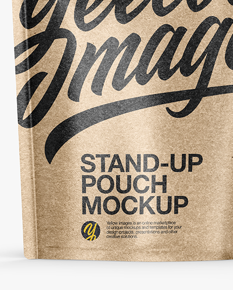 Kraft Paper Stand up Pouch Mockup PSD #1