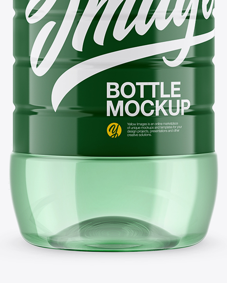 Green PET Water Bottle Mockup PSD #2