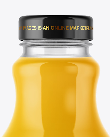 Download Clear Bottle With Orange Juice Psd Mockup Yellowimages