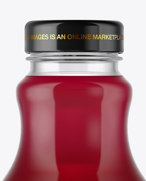 Clear Glass Bottle With Cherry Juice Mockup PSD #3