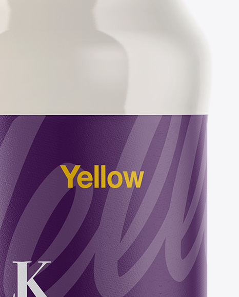 Download Clear Glass Bottle With Milk Mockup in Bottle Mockups on Yellow Images Object Mockups