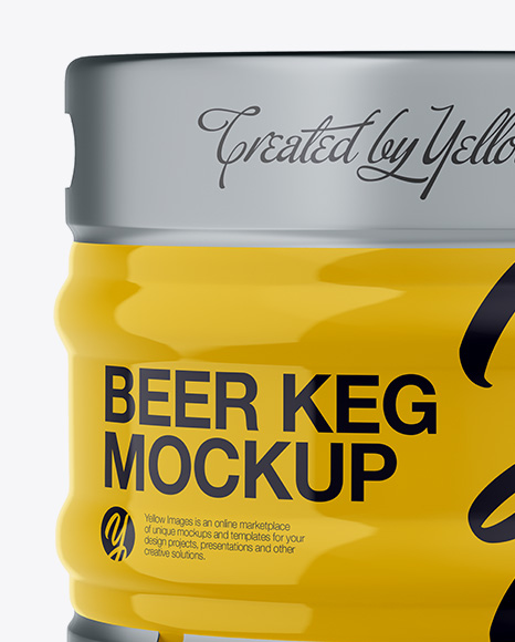 Download 30l Glossy Beer Keg Mockup Front View Eye Level Shot In Barrel Mockups On Yellow Images Object Mockups PSD Mockup Templates