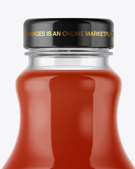 Clear Glass Bottle With Tomato Juice Mockup In Bottle Mockups On Yellow Images Object Mockups