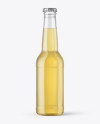 275ml Clear Glass Bottle with Cider Mockup on Yellow Images Object Mockups