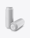 Two 500ml Matte Aluminium Cans Mockup - Free Download Images High