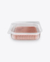 Plastic Tray with Sliced Ham Mockup - Front View (High Angle Shot)