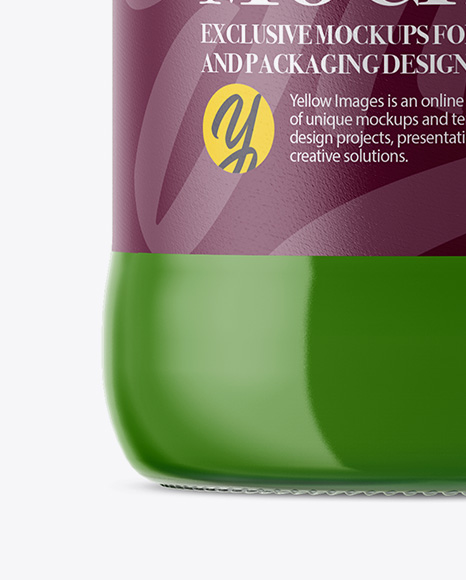 Clear Glass Bottle With Green Juice Mockup PSD #4