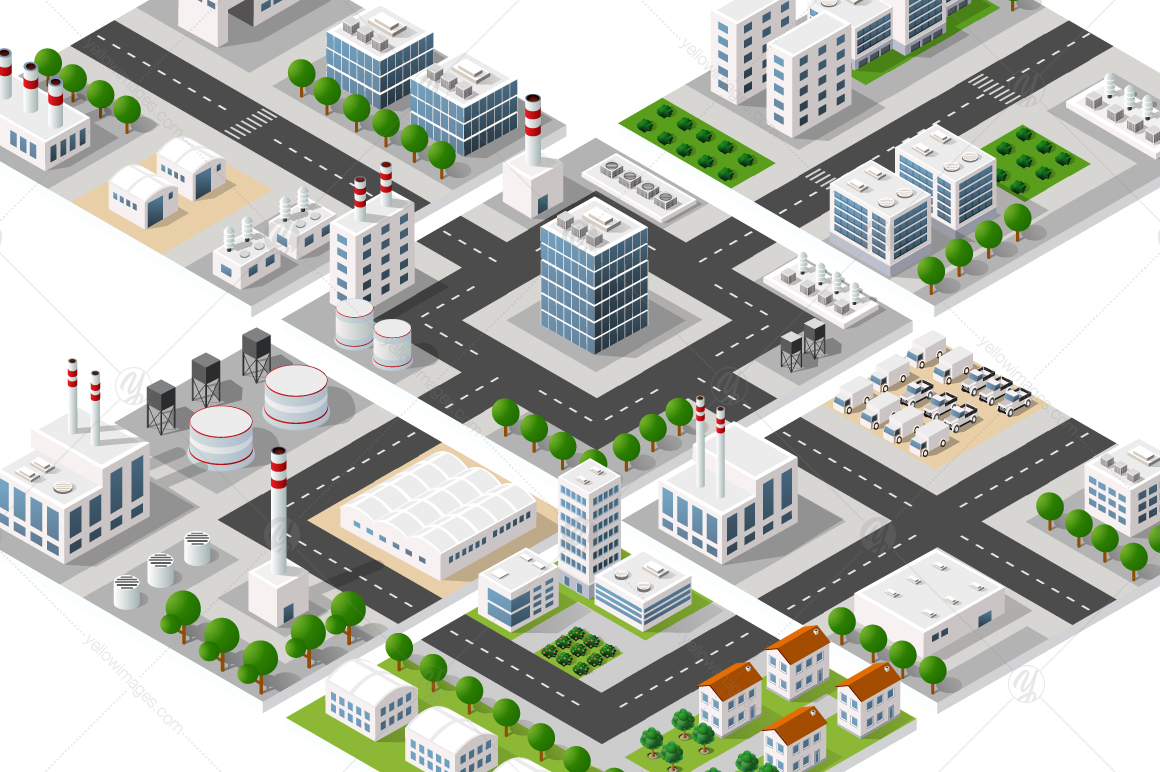 City module isometric creator on Yellow Images Creative Store