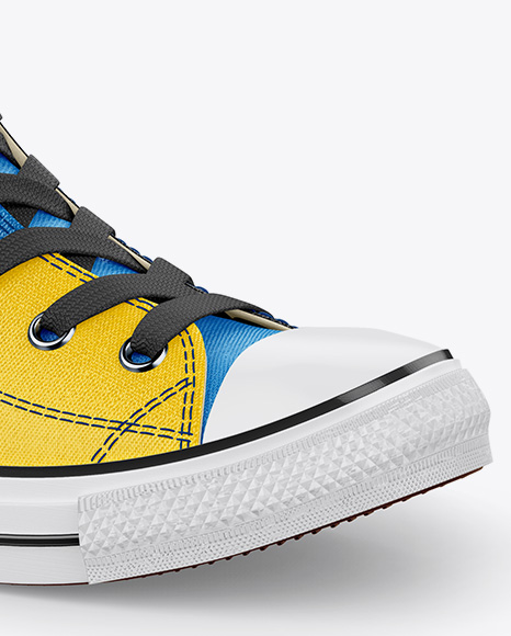 Download High Top Canvas Sneaker Mockup Half Side View In Apparel Mockups On Yellow Images Object Mockups