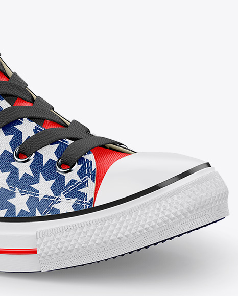 Download High-Top Canvas Sneaker Mockup - Half Side View in Apparel ...