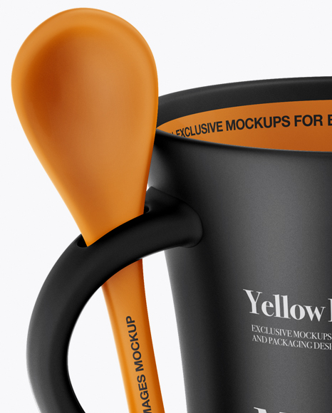 Matte Cup With Spoon Mockup PSD #1