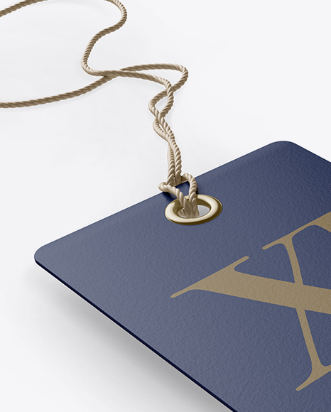 Paper Label With Rope Mockup   Half Side View (High Angle Shot) PSD #2