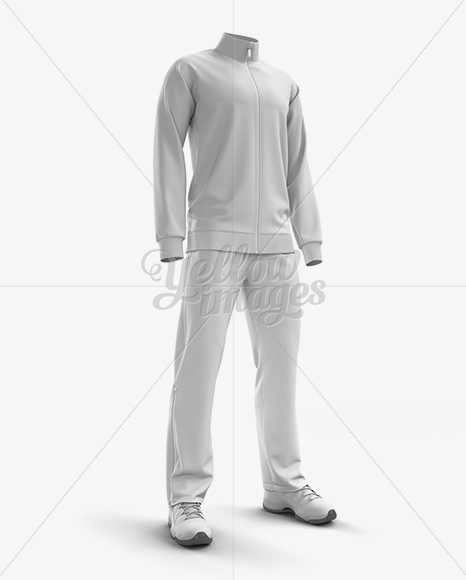 Men S Tracksuit Mock Up Half Side View In Apparel Mockups On Yellow Images Object Mockups