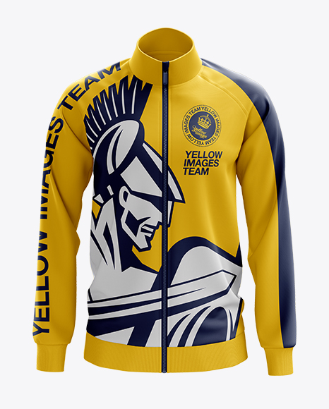 Download Men S Training Jacket Mockup Front View In Apparel Mockups On Yellow Images Object Mockups PSD Mockup Templates