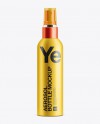 Hair Styling Spray W/ Pump Mockup on Yellow Images Object Mockups