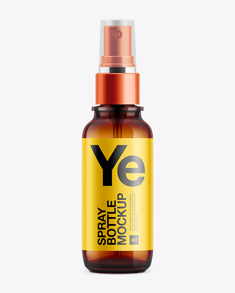 Spray W Clear Cap Mockup In Bottle Mockups On Yellow Images Object Mockups