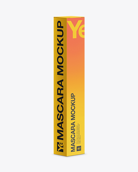 Download Mascara W Box Mockup In Tube Mockups On Yellow Images Object Mockups