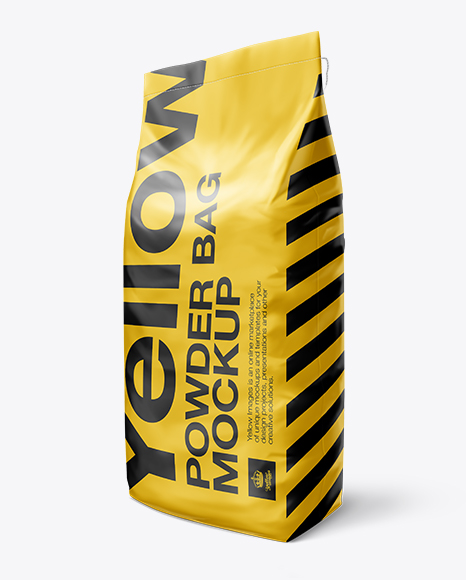 Download 25kg Powder Sack Mockup Half Side View In Bag Sack Mockups On Yellow Images Object Mockups