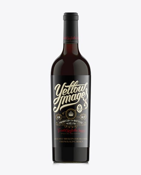 75cl Aleka Antique Green Bottle W/ Red Wine Mockup