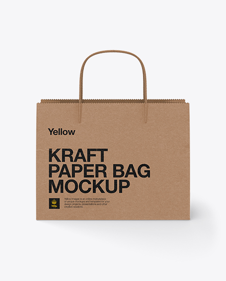 Paper Shopping Bag W Twisted Paper Handles Mockup In Bag Sack Mockups On Yellow Images Object Mockups