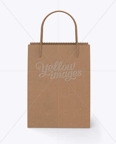 Download Kraft Bag W Twisted Paper Handles Mockup In Bag Sack Mockups On Yellow Images Object Mockups