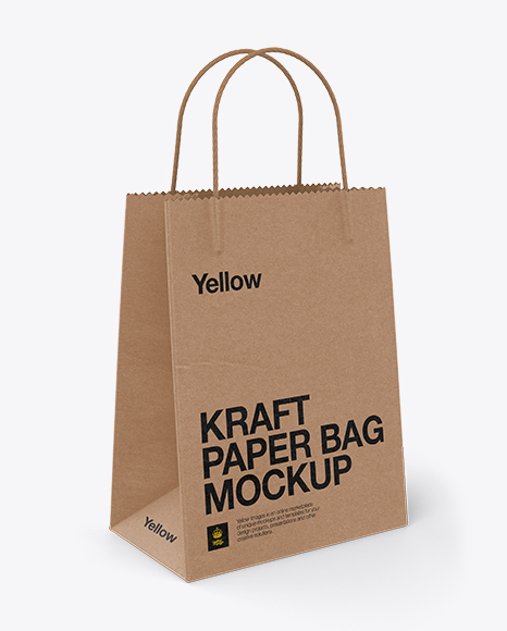 Download Kraft Bag W Twisted Paper Handles Mockup Half Side View In Bag Sack Mockups On Yellow Images Object Mockups 3D SVG Files Ideas | SVG, Paper Crafts, SVG File