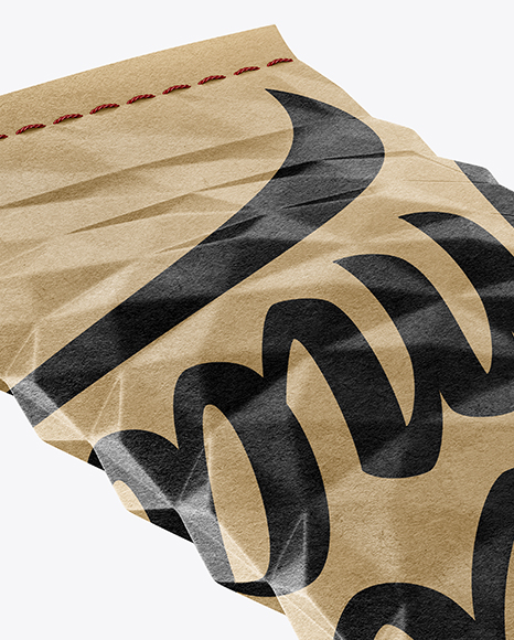 Kraft Package With a Label Mockup   Half Side View (High Angle Shot) PSD #1